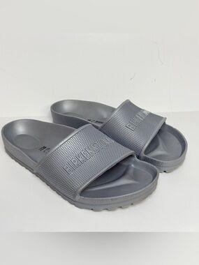 BIRKENSTOCK Barbados EVA Slide Sandals Shoes Metallic Silver Women’s 7